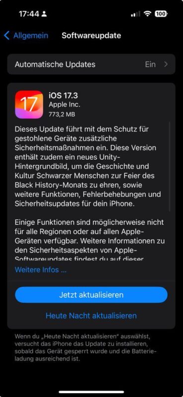 iOS 17.3: Darum sollte das Update sofort installiert werden 1 i os 17.3