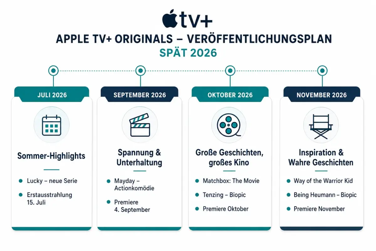 Apple TV+ Originals Ende 2026: Alle Erscheinungsdaten im Überblick