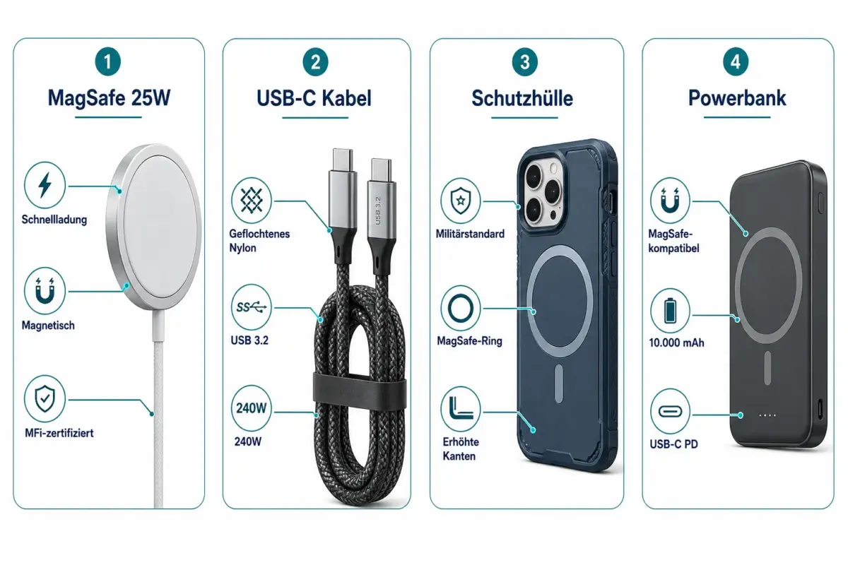 Bestes iPhone-Zubehör 2026: Ladegeräte, Kabel, Hüllen und unverzichtbare Add-ons 1 Beste iPhone-Ladegeräte 2026: Schnellladung im Vergleich