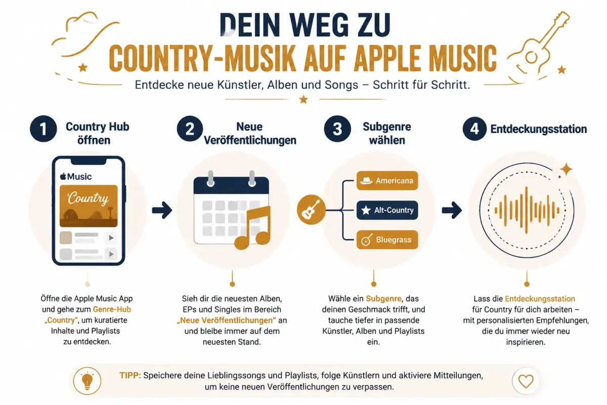 Der Apple Music Country Hub als Genre-Startseite