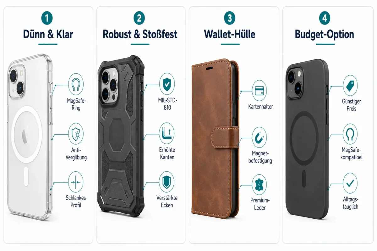 Beste iPhone-Hüllen mit MagSafe: dünn, robust und Wallet-freundlich im Vergleich 1 Die besten dünnen MagSafe-iPhone-Hüllen ohne Aufbau