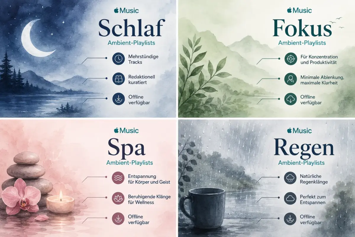Die besten Regengeräusch- und Spa-Playlists auf Apple Music: Der Guide zum Ambient-Hören 1 Die besten Regengeräusch-Playlists auf Apple Music