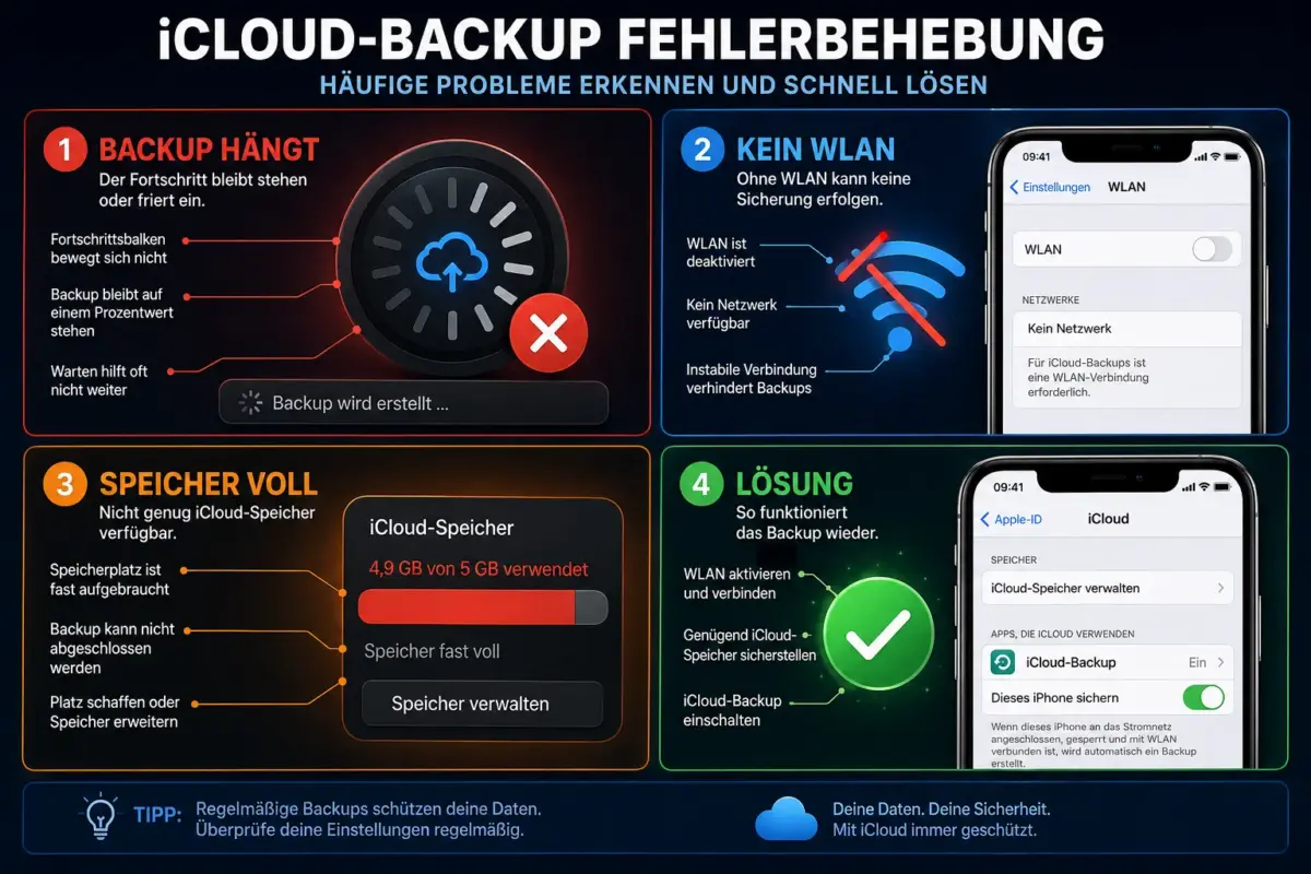 iCloud Backup auf dem iPhone: Einrichten, Wiederherstellen, Fehler beheben 3 iCloud Backup funktioniert nicht: Was tun?