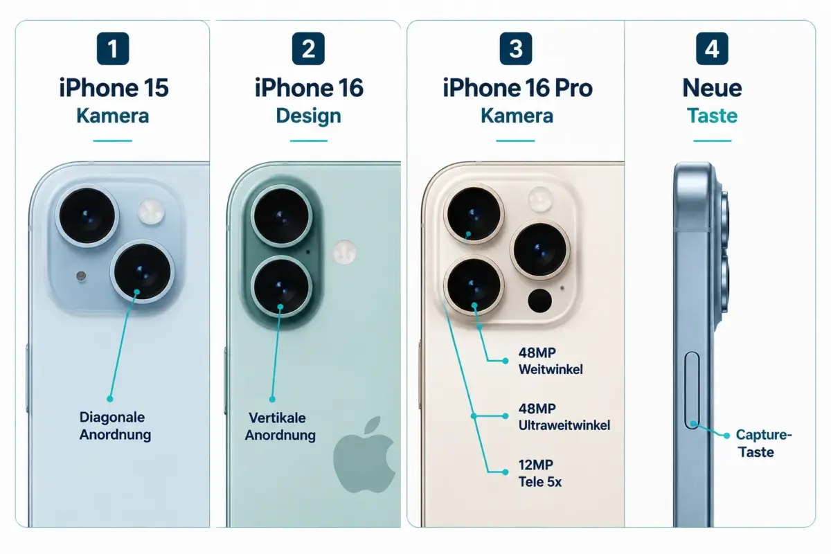 iPhone 16: Design-Leaks und Gerüchte zu Kamera-Upgrades 1 iPhone 16 Kamera-Specs: Was die Gerüchte bisher sagen