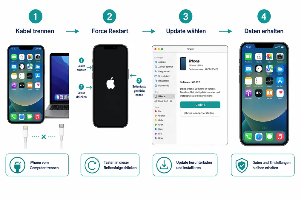 iPhone im Recovery Mode: So beendest du ihn ohne Datenverlust 1 iPhone im Recovery Mode ohne Datenverlust beenden: Schritt für Schritt