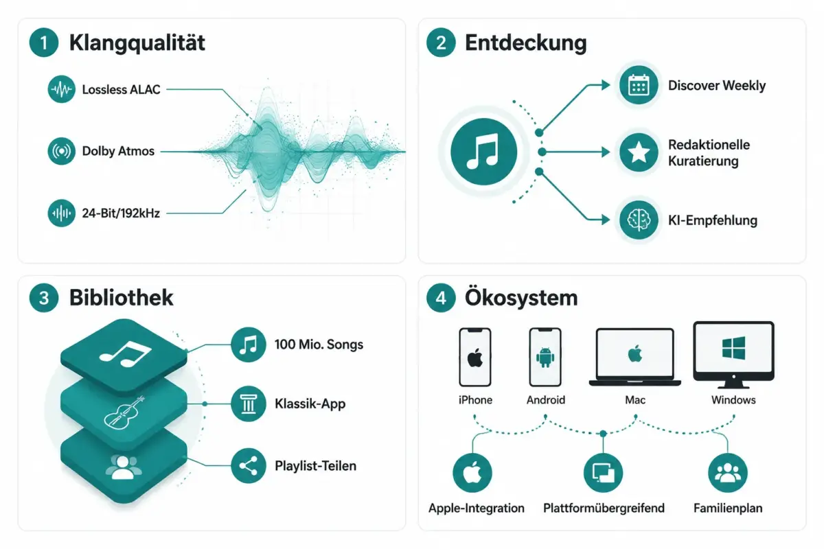 Apple Music vs Spotify: Der Feature-für-Feature-Vergleich zu Klangqualität, Entdeckung, Bibliothek und Preis-Leistung 1 Klangqualität: Was ist der Unterschied zwischen Apple Music und Spotify?