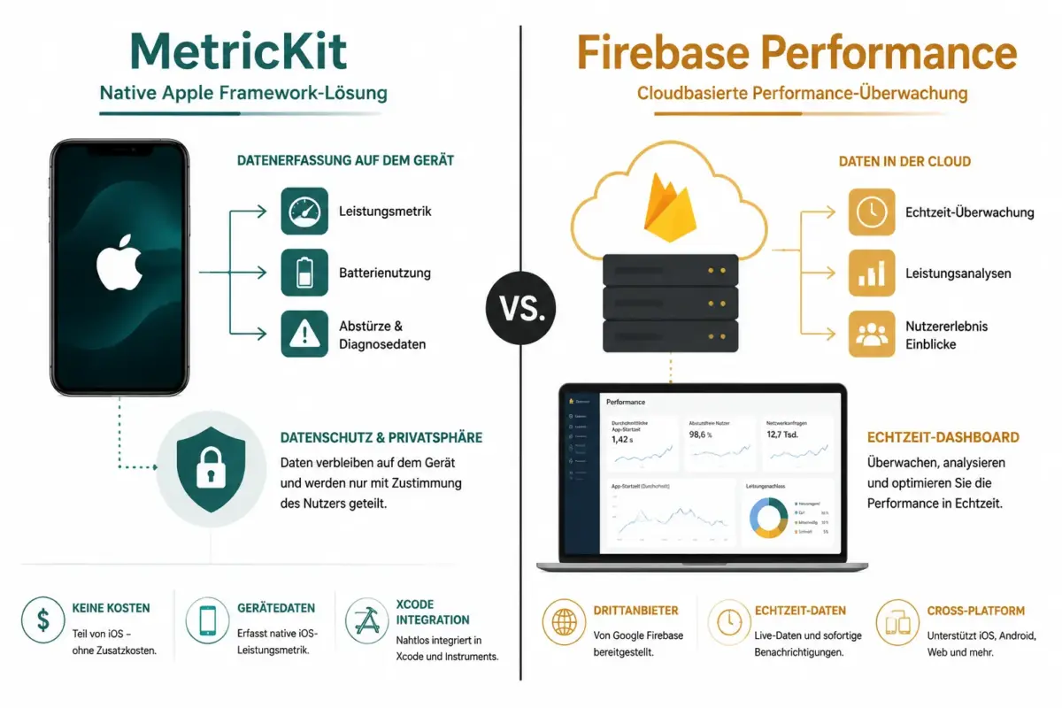 MetricKit in iOS nutzen: Reale App-Performance überwachen 2 MetricKit vs. Firebase Performance Monitoring: Was ist besser?