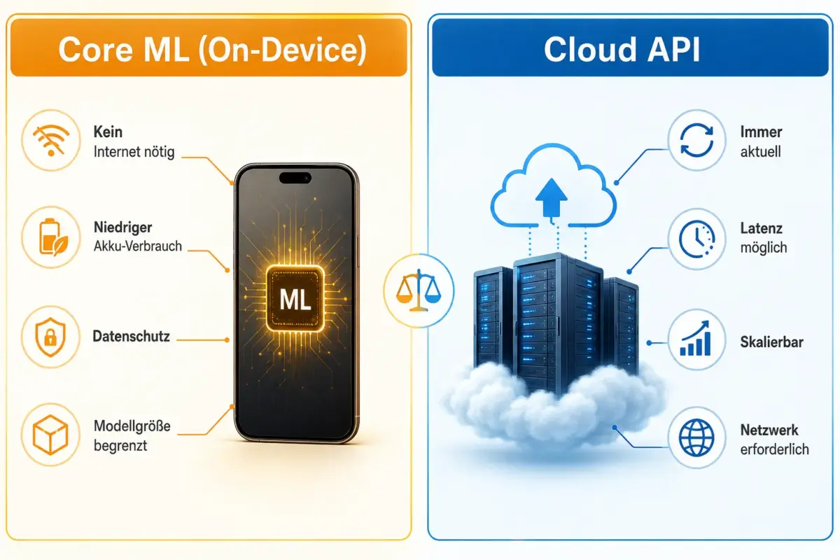 On-Device-KI (Core ML) oder Cloud-API: Was ist besser für iOS