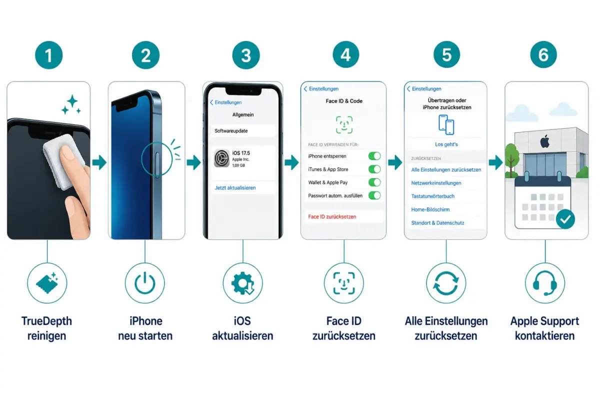 Schritt-für-Schritt-Anleitung: iPhone Face ID funktioniert nicht beheben