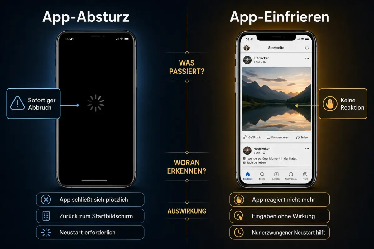 Sollte man eine abstürzende App löschen und neu installieren?