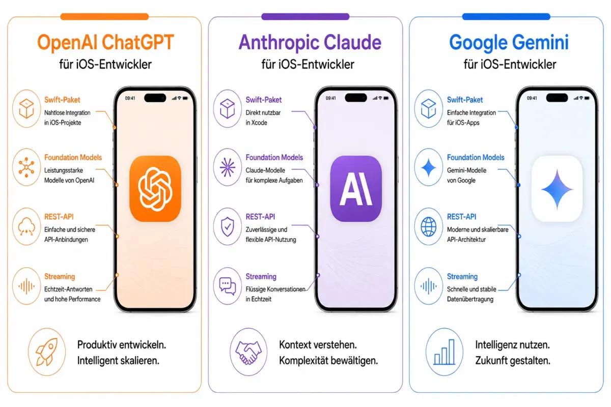 ChatGPT, Claude und Gemini in iOS-Apps integrieren: Best Practices für Swift und SwiftUI 2 Streaming-Antworten von ChatGPT in SwiftUI implementieren