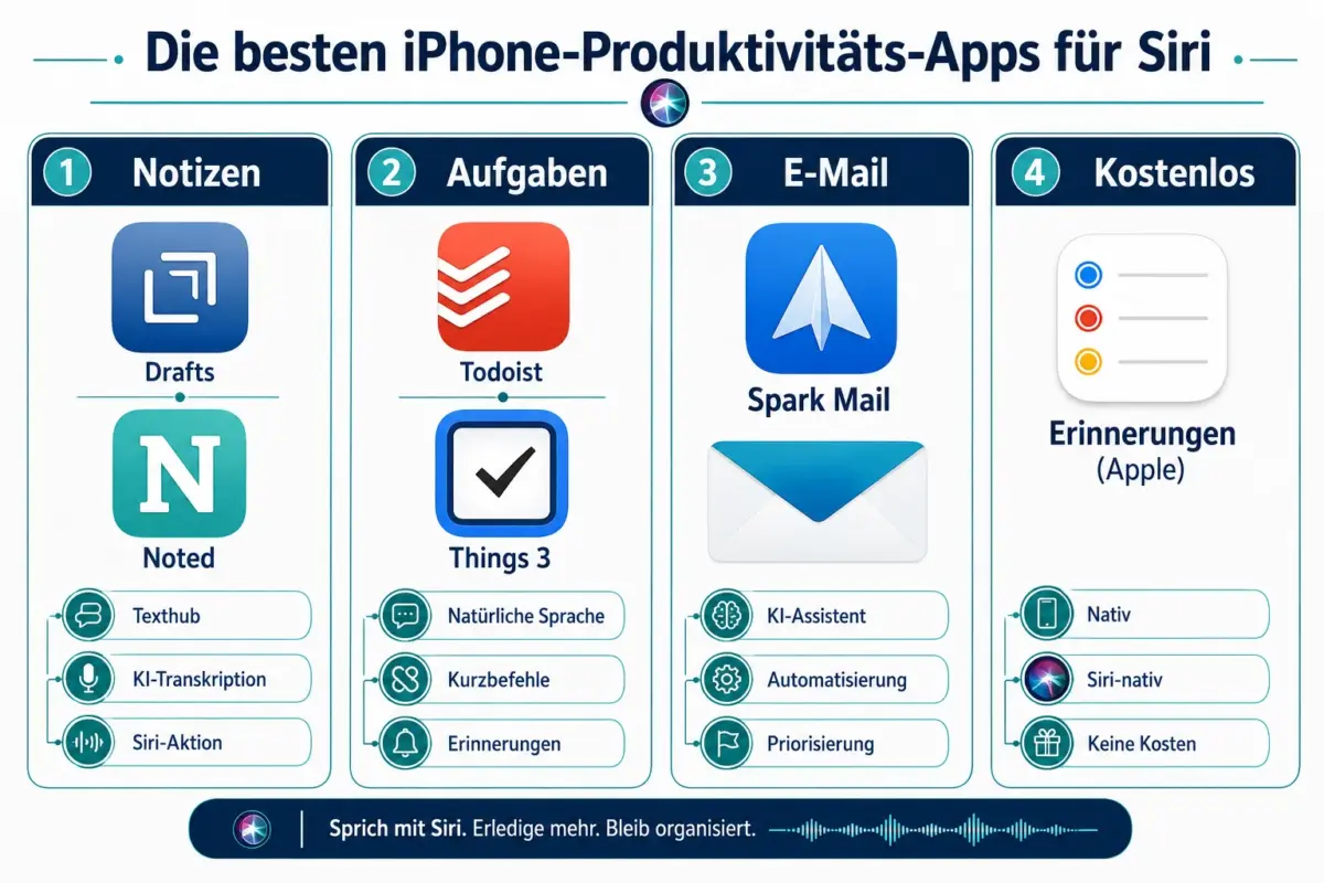 Top Aufgabenmanagement-Apps kompatibel mit Siri AI Automation