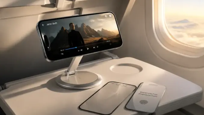 Trending iPhone accessories like airplane phone holders and advanced screen protection