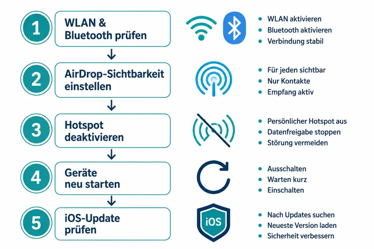 iPhone AirDrop funktioniert nicht: Warum Übertragungen scheitern und wie man sie behebt 1 Warum ist AirDrop auf dem iPhone ausgegraut?