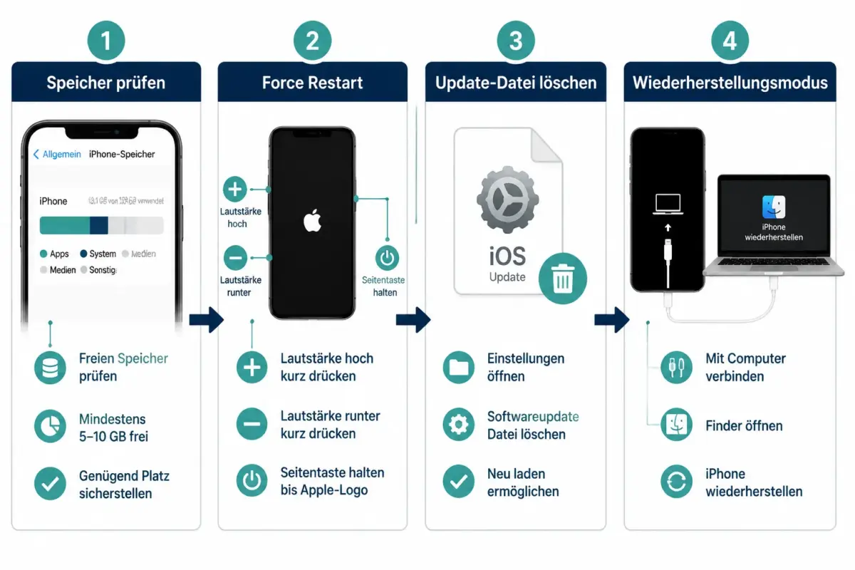 iPhone-Update hängt oder schlägt fehl: iOS-Update reparieren ohne Datenverlust 1 Warum schlägt das iPhone-Update immer wieder fehl und wie lässt es sich beheben