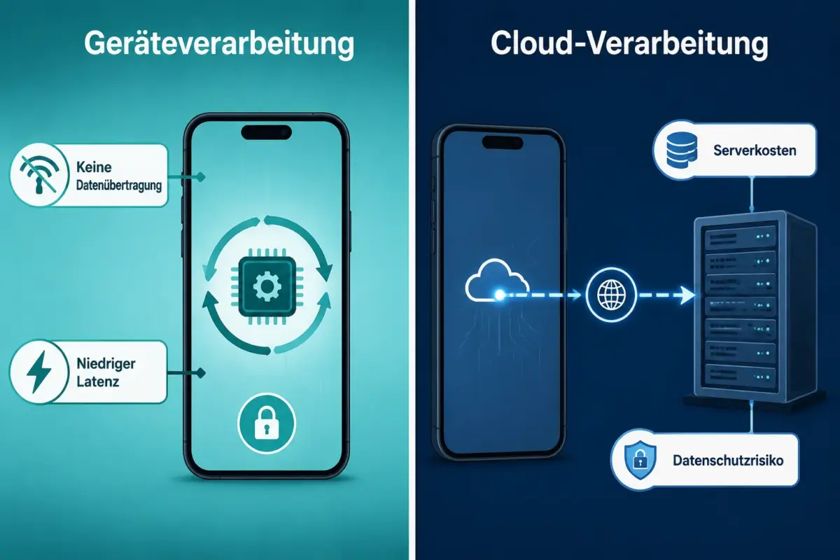 Privacy-First iOS-App mit On-Device-Verarbeitung bauen 2 Was ist der Unterschied zwischen On-Device und Server-seitiger Verarbeitung?