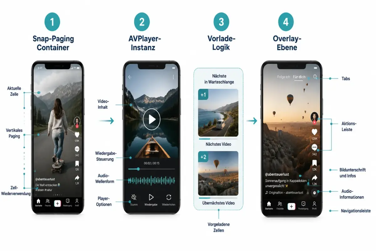 TikTok-Style Video-Feeds in einer iOS-App bauen 1 Was ist ein Short-Form-Video-Feed und wie funktioniert er?