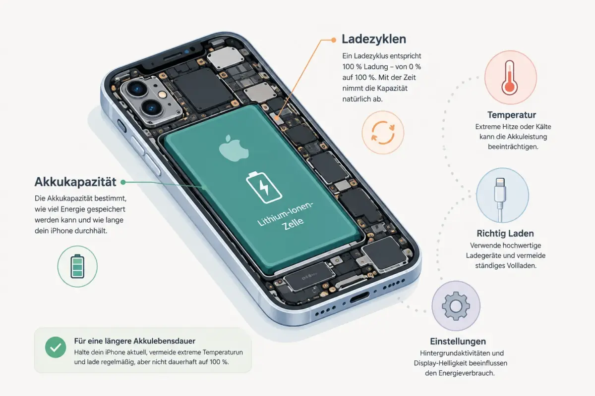 iPhone-Akkuzustand: prüfen, pflegen und Akkulaufzeit verlängern 1 Was ist iPhone Battery Health und warum ist sie wichtig