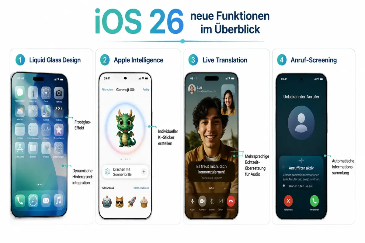 iOS 26: Neue Funktionen und versteckte Änderungen 1 Was sind die neuen Funktionen in iOS 26