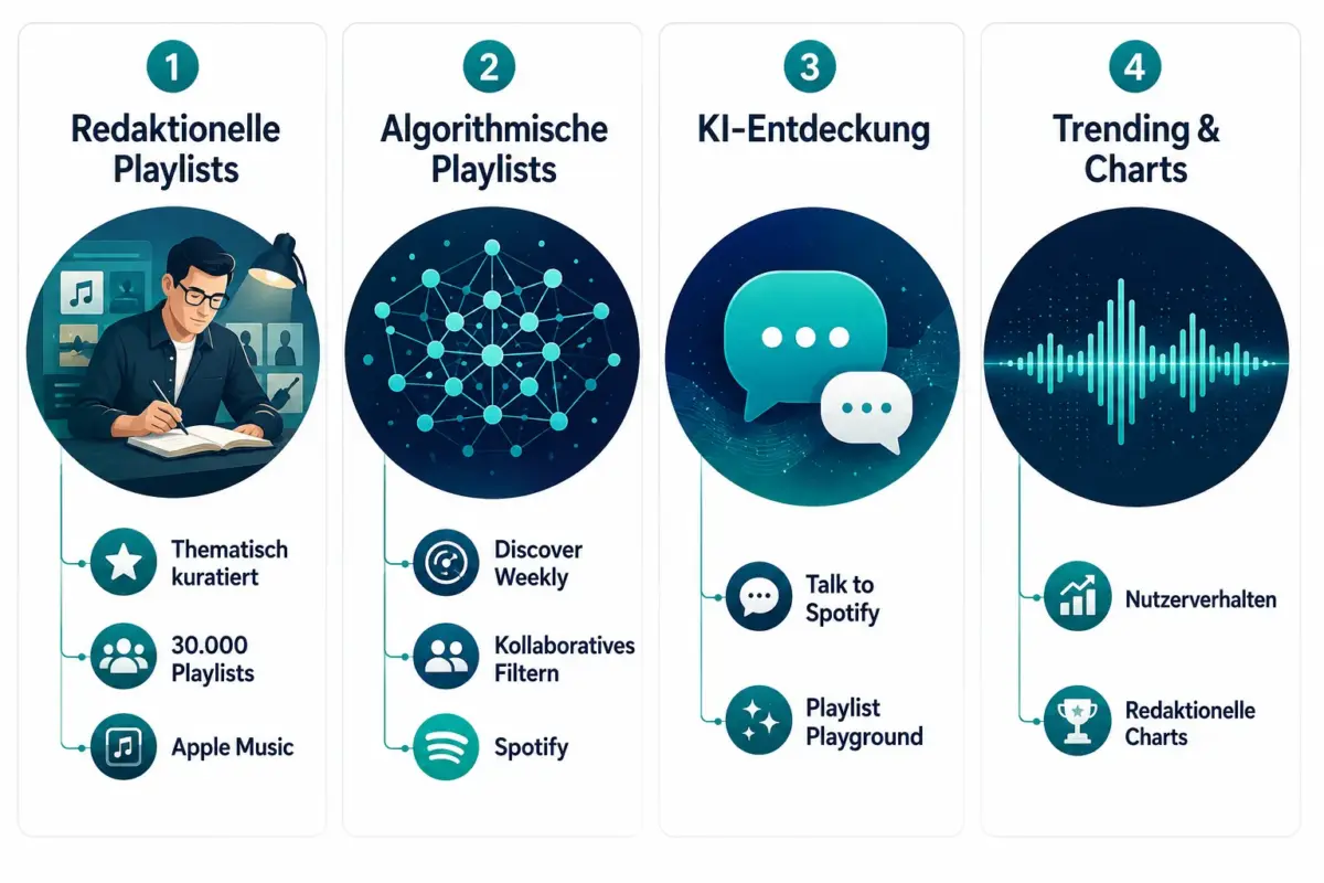 Apple Music vs. Spotify: Playlist-Kuration, Entdeckung und Trending-Funktionen im Vergleich 1 Was unterscheidet Apple Music und Spotify bei Playlists?