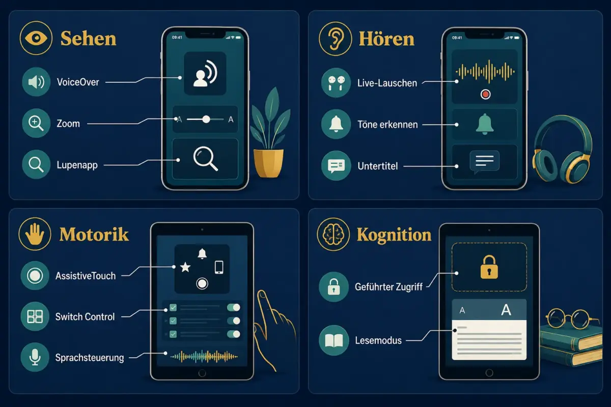 iOS-Bedienungshilfen: Kompletter Leitfaden für iPhone-Nutzer im Alltag 3 Welche Bedienungshilfen helfen bei schwacher Sehkraft am meisten?