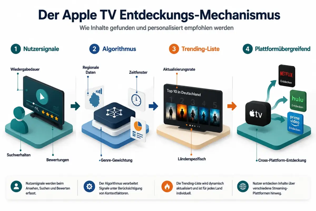 Was bei Apple TVs „Most Popular Now“ trendet und wie es plattformübergreifendes Sehen prägt 1 Wie Apple TV entscheidet, was in „Most Popular Now" erscheint