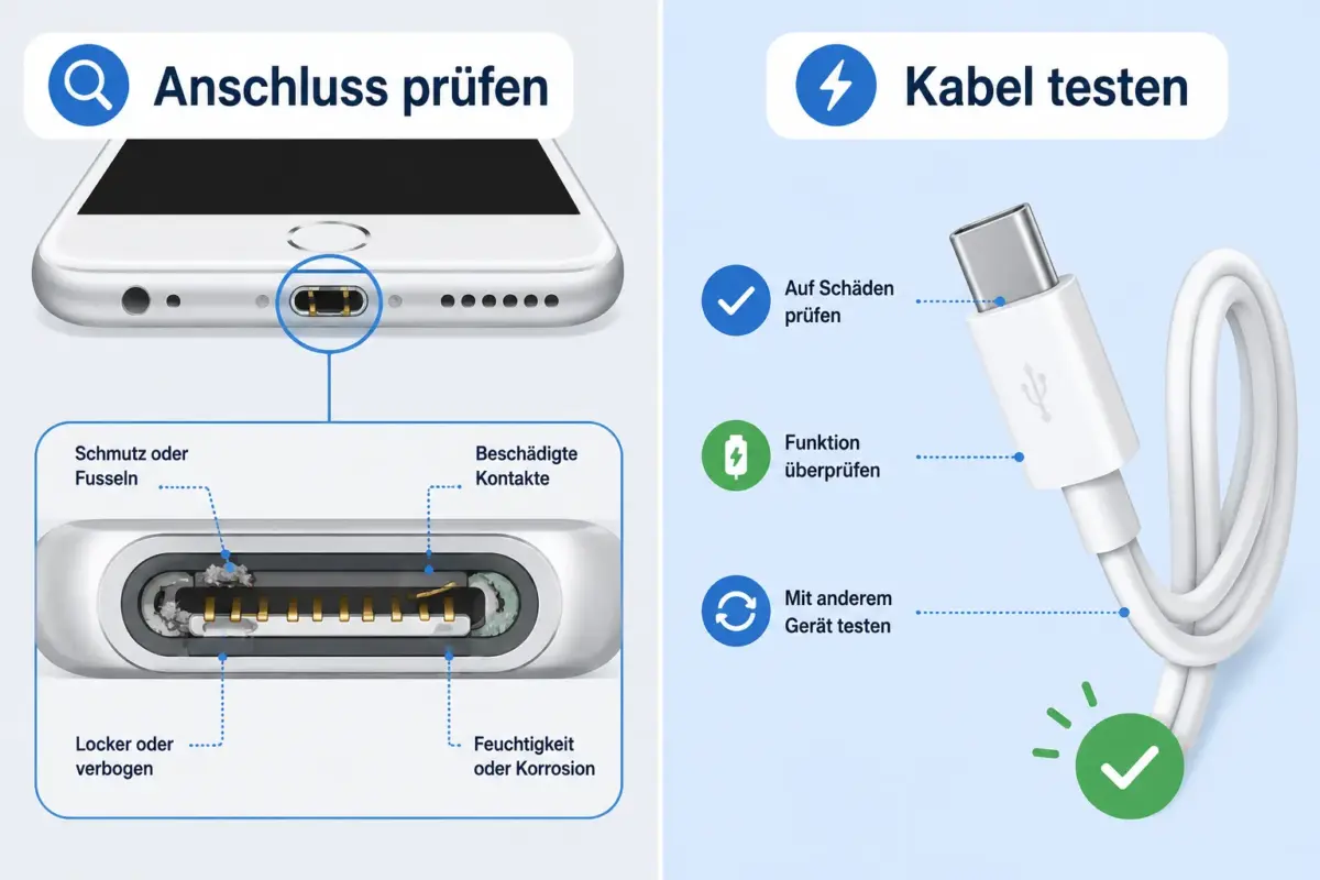 iPhone Not Charging: Step‑by‑Step Troubleshooting Guide for Hardware and Software Issues 1 Wie erkenne ich, ob der Ladeanschluss beschädigt ist?