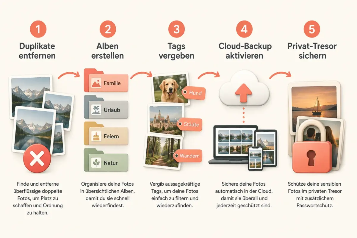 Beste iOS-Foto- und Galerie-Apps 2026: Organisieren, Verbergen & Sichern 2 Wie kann man private Fotos auf dem iPhone verbergen, ohne sie zu löschen?