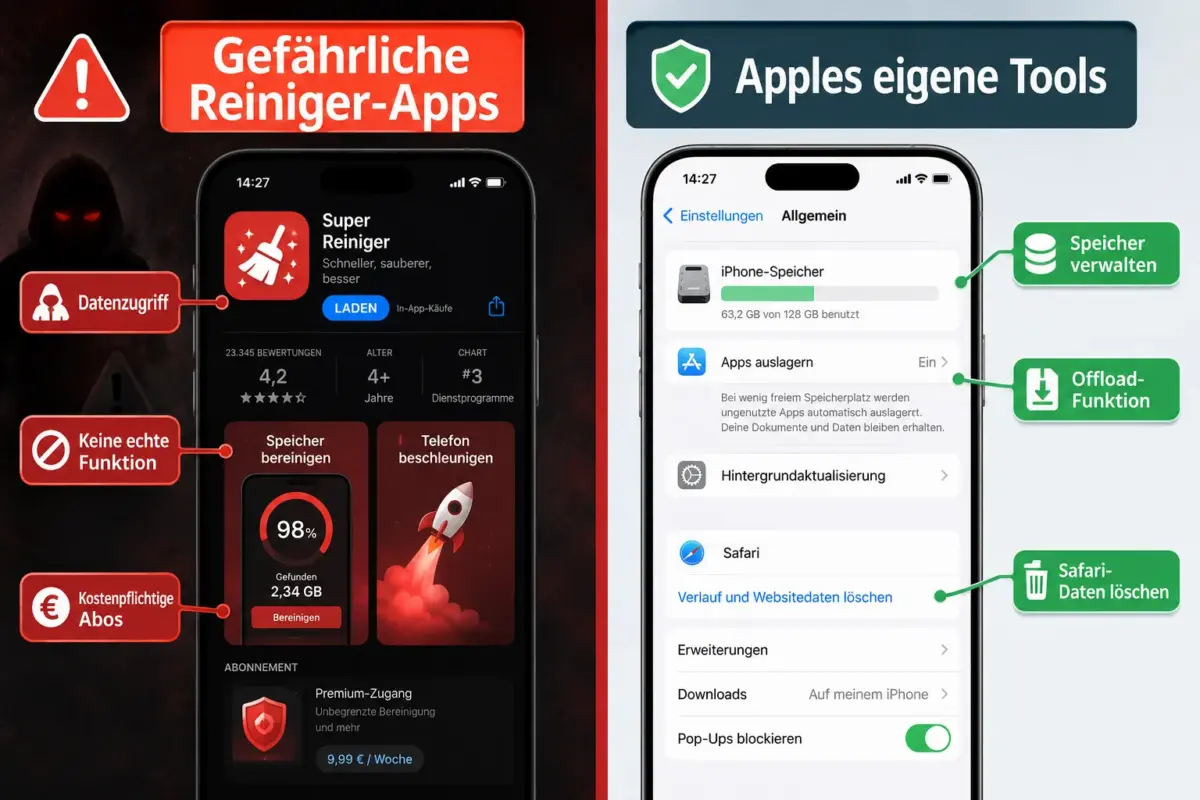Wie lässt sich der iPhone-Cache löschen, ohne Cleaning-Apps zu verwenden?