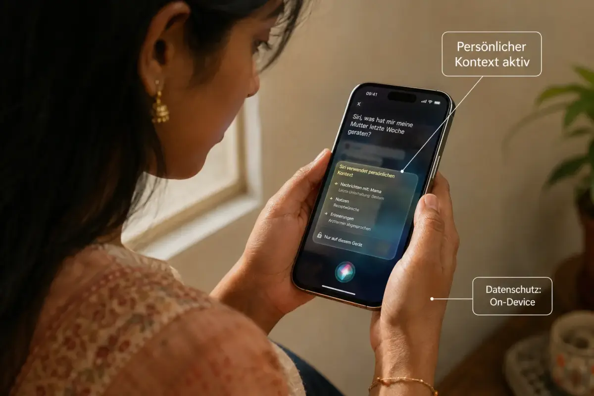 Wie nutzt Siri persönlichen Kontext für Antworten?