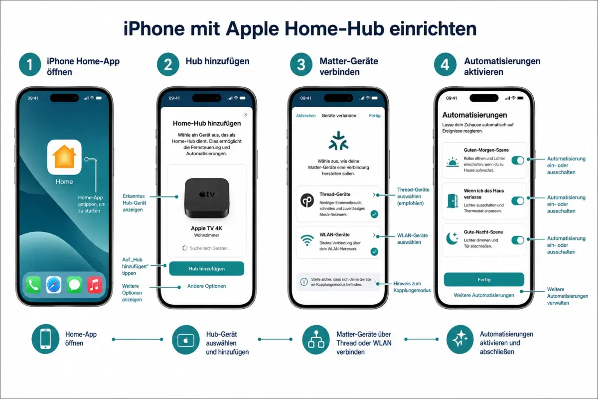 Wie richtet man das iPhone mit dem neuen Apple Home Hub ein?