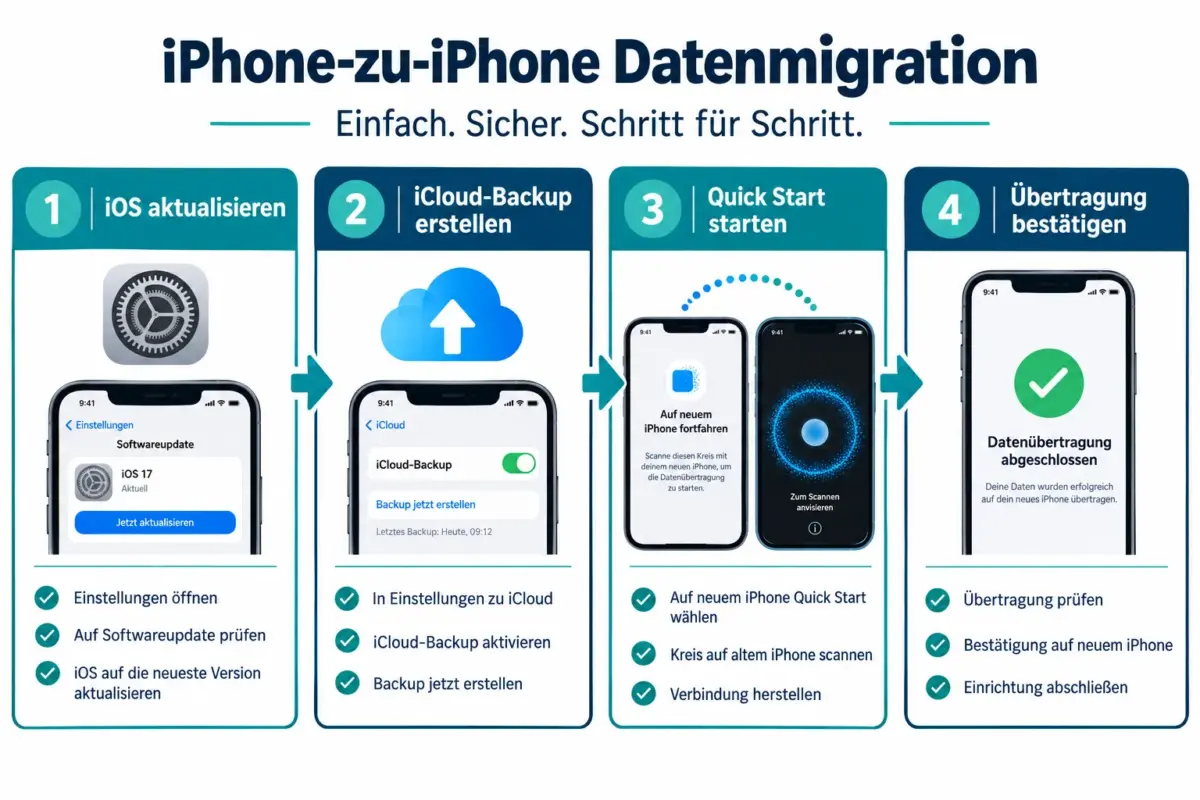 Daten auf ein neues iPhone übertragen – ohne Nachrichten, Fotos oder App-Logins zu verlieren 1 Der einfachste Weg, alles auf ein neues iPhone zu übertragen