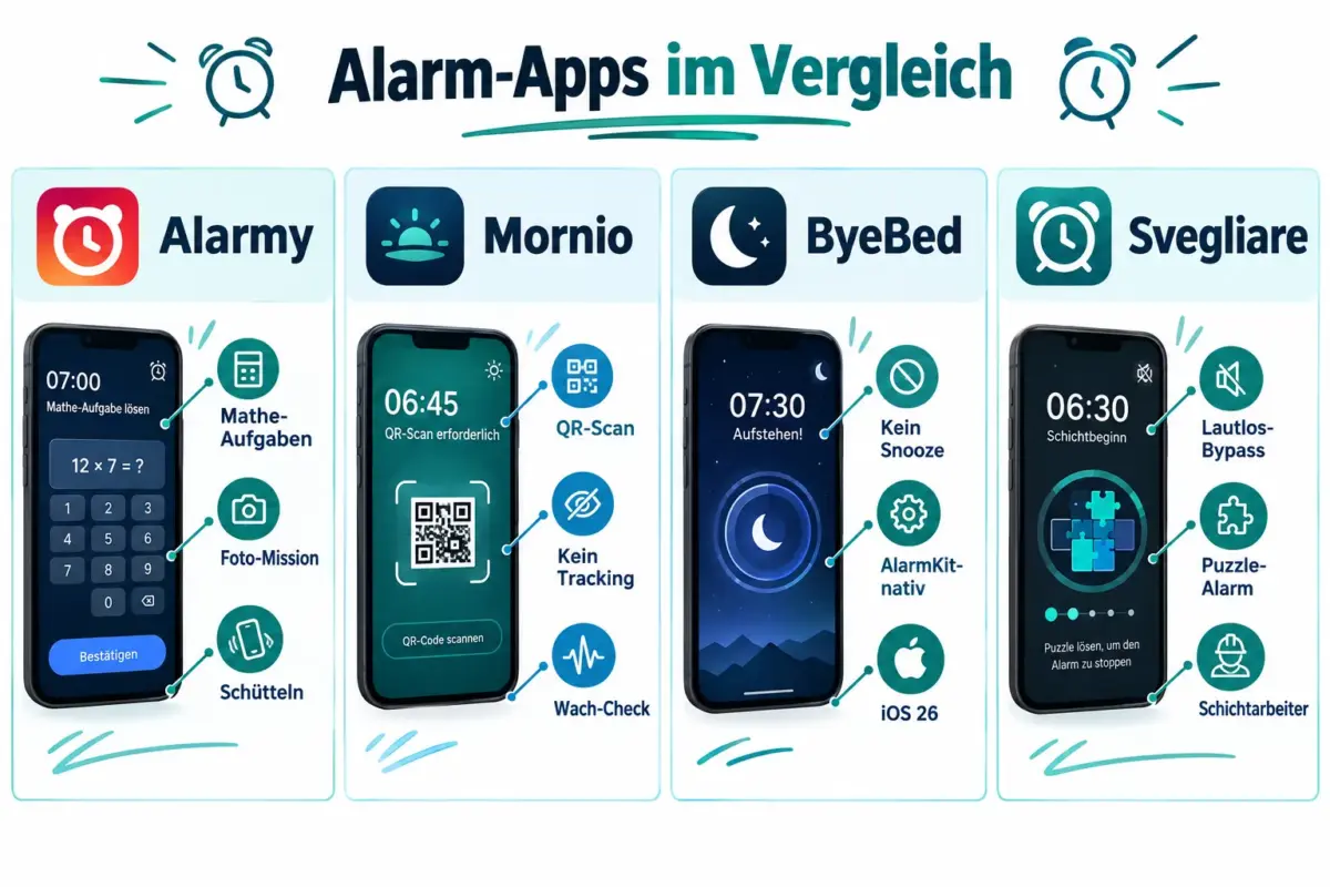 Die besten Wecker-Apps für iPhone, die wirklich aufwecken