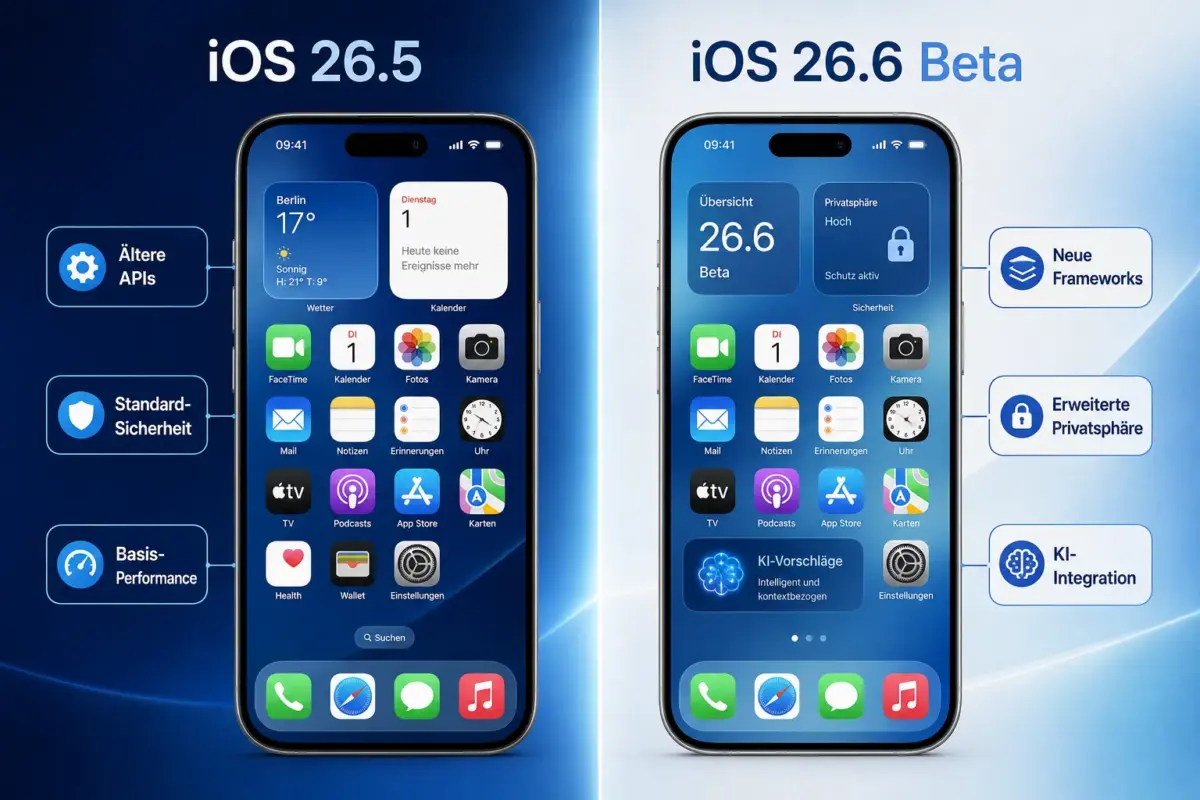 Was ist neu in der iOS 26.6 Beta und wie du deine Apps vor dem öffentlichen Release vorbereitest 3 iOS 26.6 Beta vs. frühere Versionen: Was ist anders