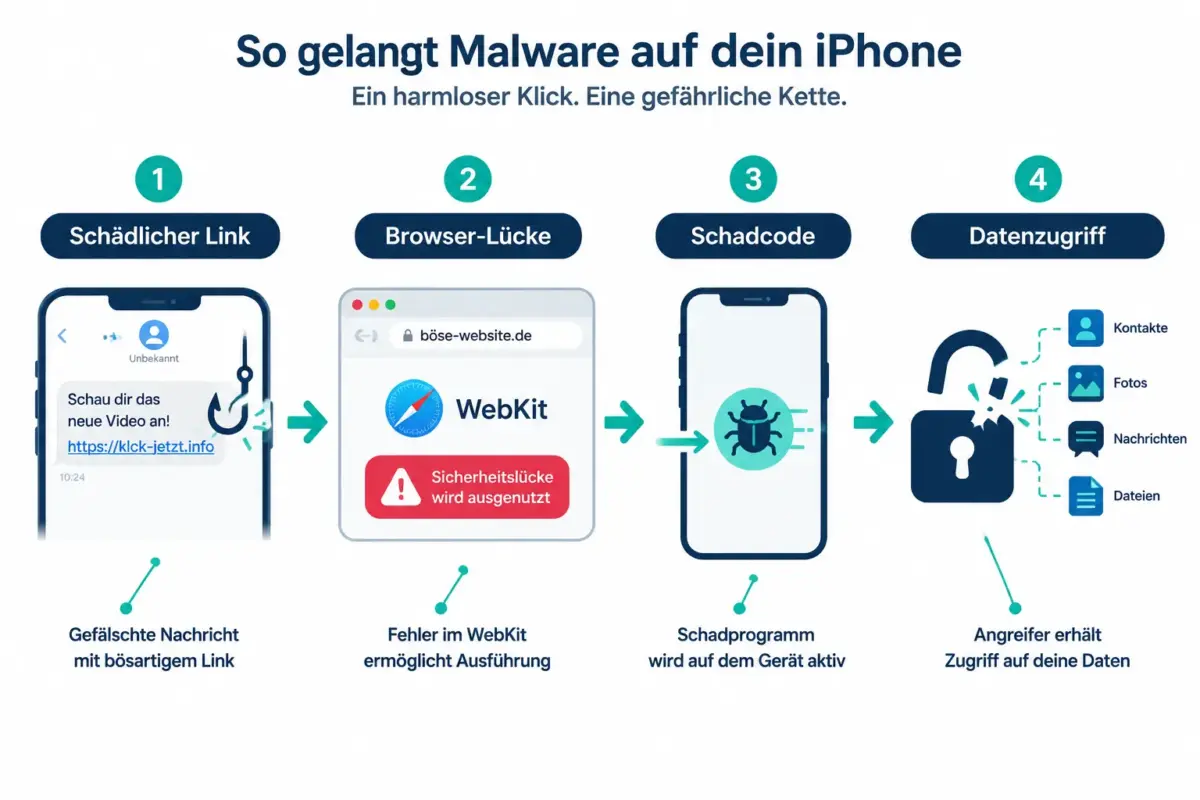 iOS-Sicherheit für Alltagsnutzer: iPhone vor Malware, Phishing und Scam-Apps schützen 1 Kann ein iPhone wirklich Malware bekommen, oder ist das nur ein Android-Problem?