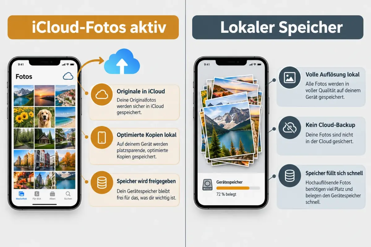 iOS-Speicher verwalten: iPhone-Speicher freigeben ohne Datenverlust 2 Kann ich Fotos in iCloud verschieben und so Speicher freigeben?