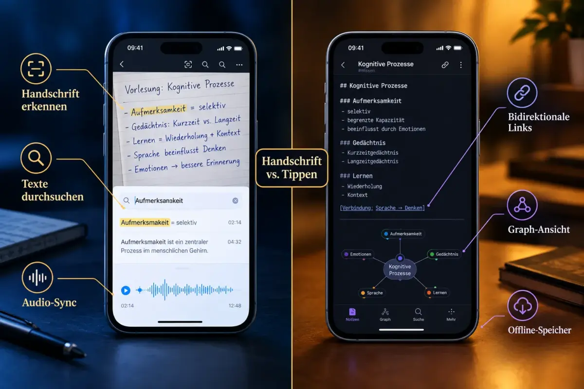 Kann man handgeschriebenen Text in iOS-Notiz-Apps durchsuchen?