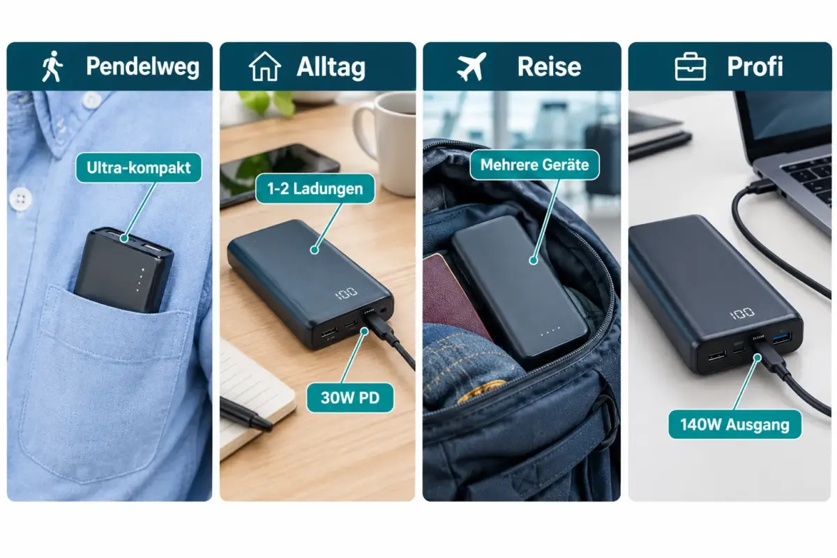 Beste iPhone-Powerbanks für den Alltag: Welche Kapazität und Ladegeschwindigkeit du wirklich brauchst 1 Kompakte Powerbanks für die Hosentasche: Was passt wirklich?