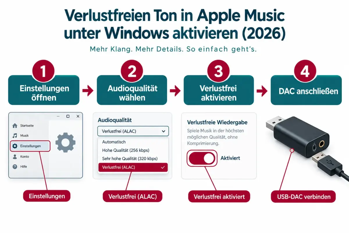 So aktiviert man Lossless auf Apple Music für Windows 2026