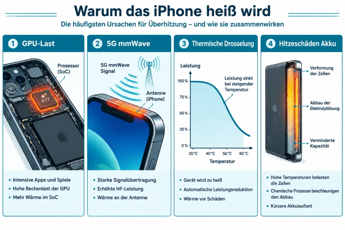 iPhone-Überhitzung beim Gaming oder mit 5G beheben: Ursachen und sichere Lösungen 1 Verursacht 5G Überhitzung beim iPhone?