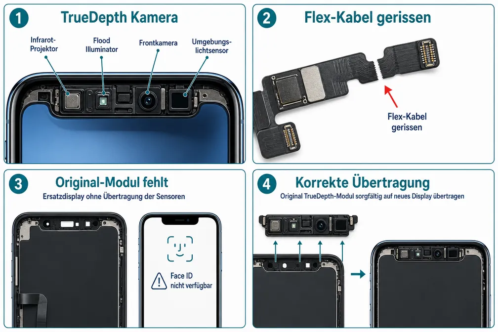 How to Fix iPhone Face ID Not Working After Screen Replacement or Repair 1 Warum funktioniert Face ID nach einem Displaytausch nicht mehr?