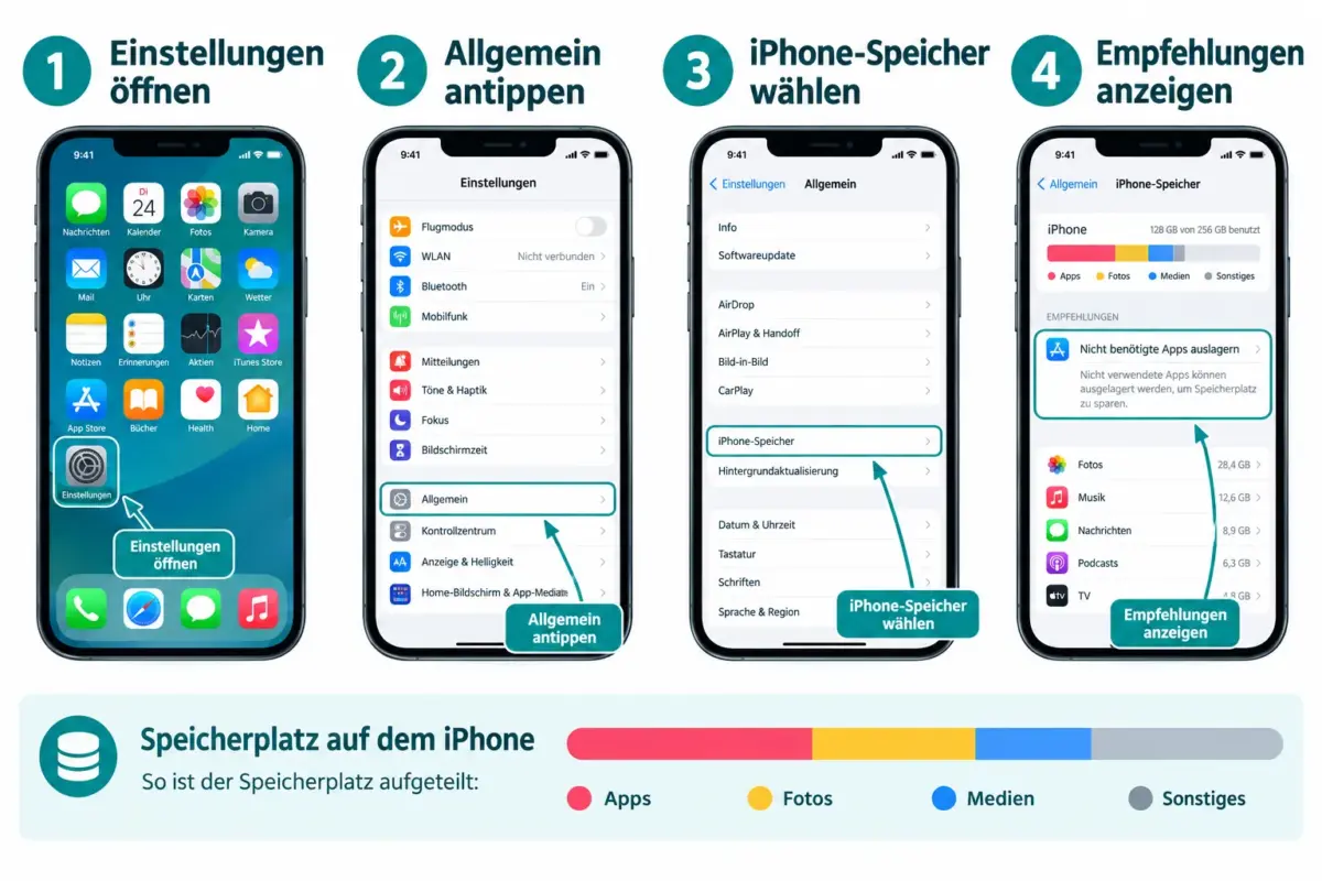 iOS-Speicherempfehlungen nutzen: Apps auslagern, Anhänge prüfen und Fotos optimieren 1 Was bedeutet "App auslagern" auf dem iPhone?