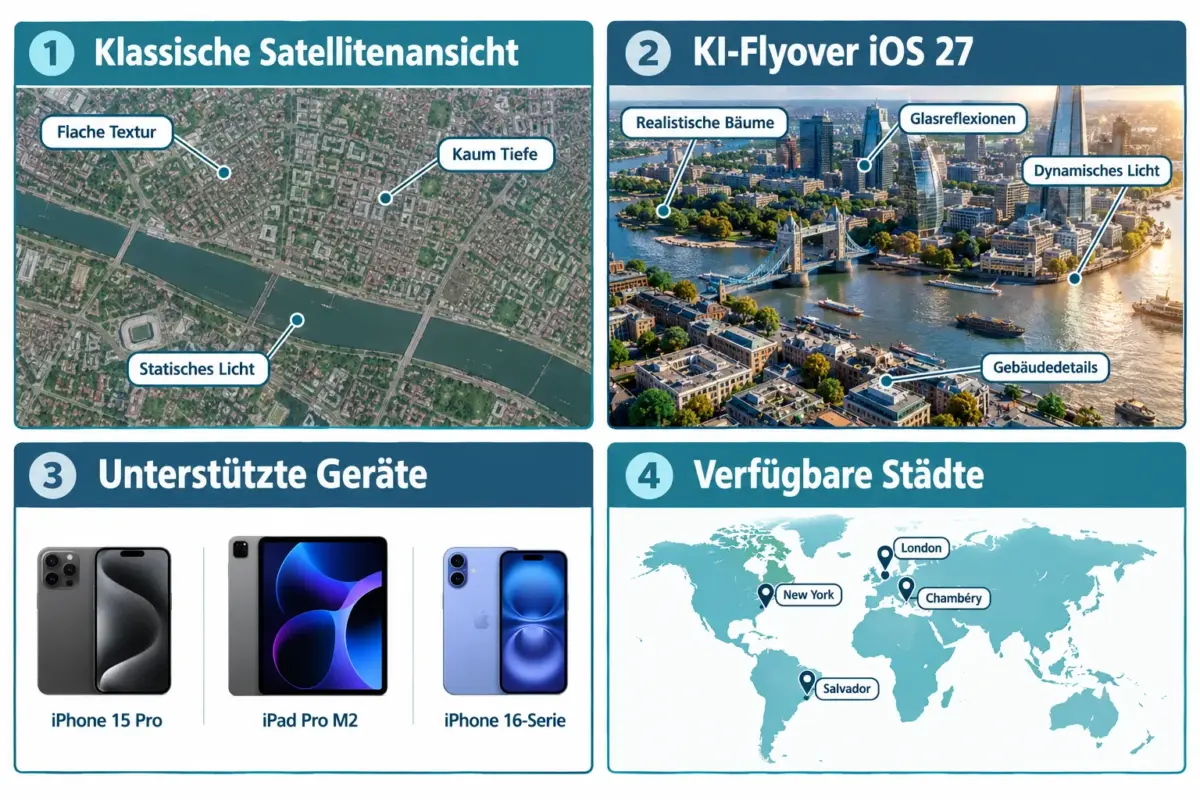 Apple Maps in iOS 27: Wie KI-Flyover und Local Lists die Navigation verändern 1 Was ist KI-Flyover in Apple Maps iOS 27?