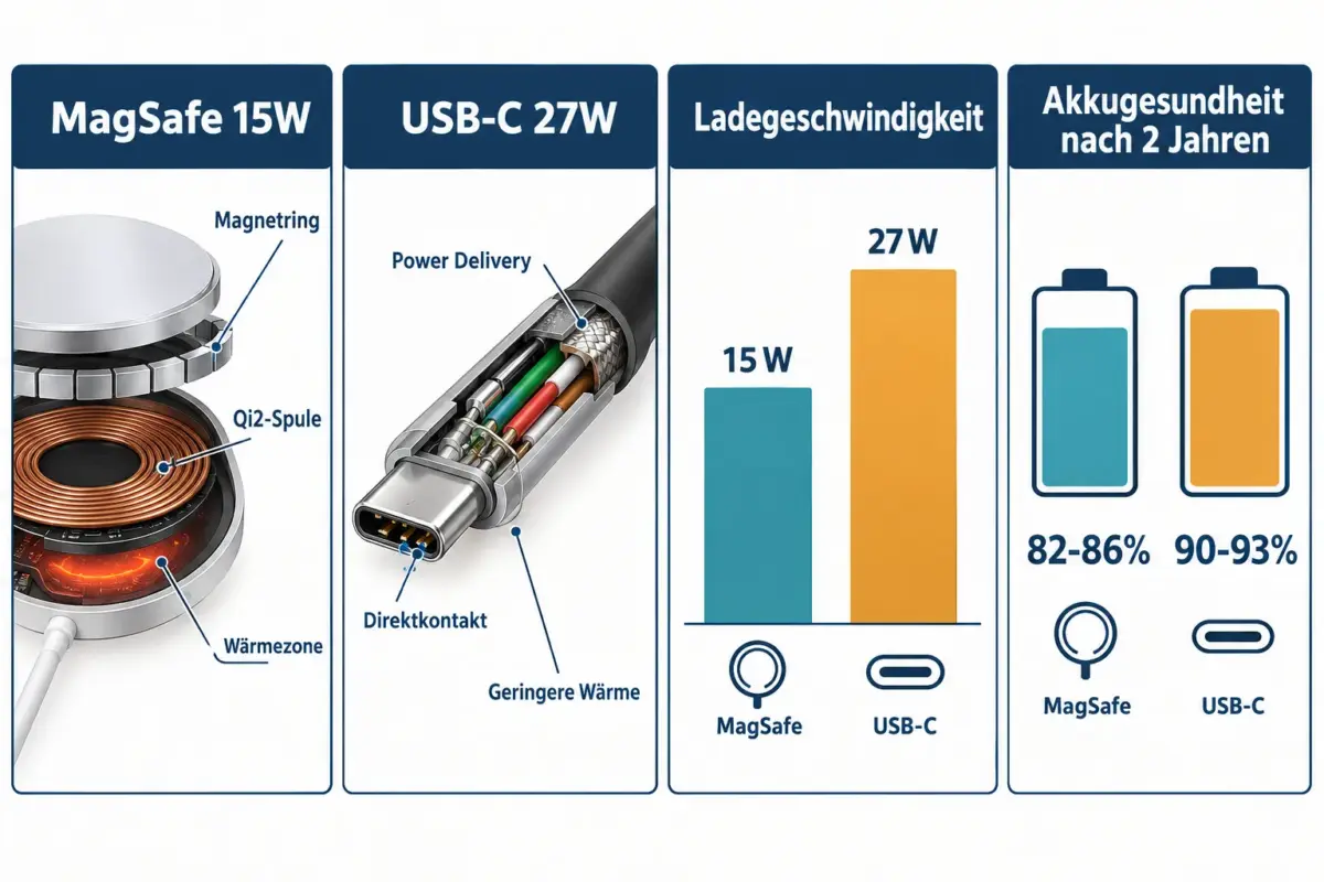 MagSafe vs. herkömmliche iPhone-Ladegeräte: Tempo, Wärme & Akku im Vergleich 1 Was ist MagSafe und wie funktioniert es?