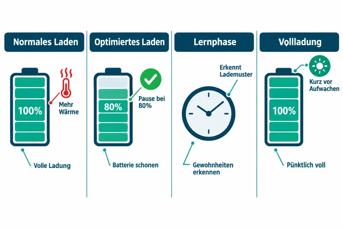 Optimiertes Laden am iPhone sicher nutzen: Funktion, Abschalten und Mythen 1 Was ist Optimized Battery Charging und wie funktioniert es?