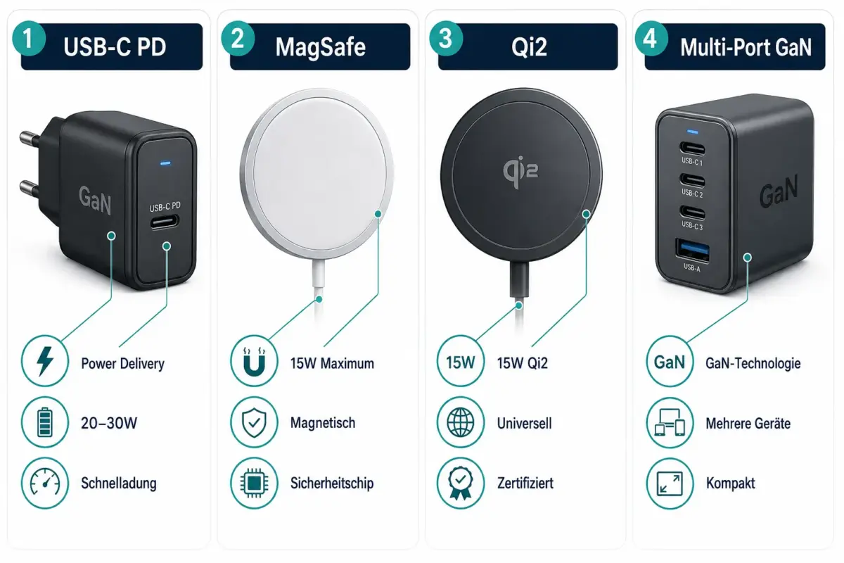 Beste iPhone-Ladegeräte für sicheres Schnellladen: USB-C, MagSafe und Multi-Port 1 Was macht ein iPhone-Ladegerät sicher für Fast Charging?