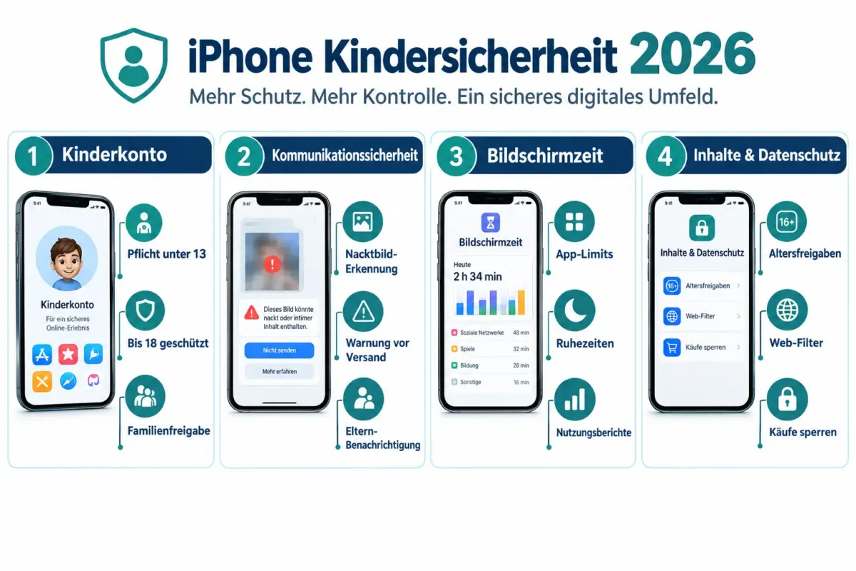 Was sind die neuen iPhone-Kindersicherheitsfunktionen 2026?