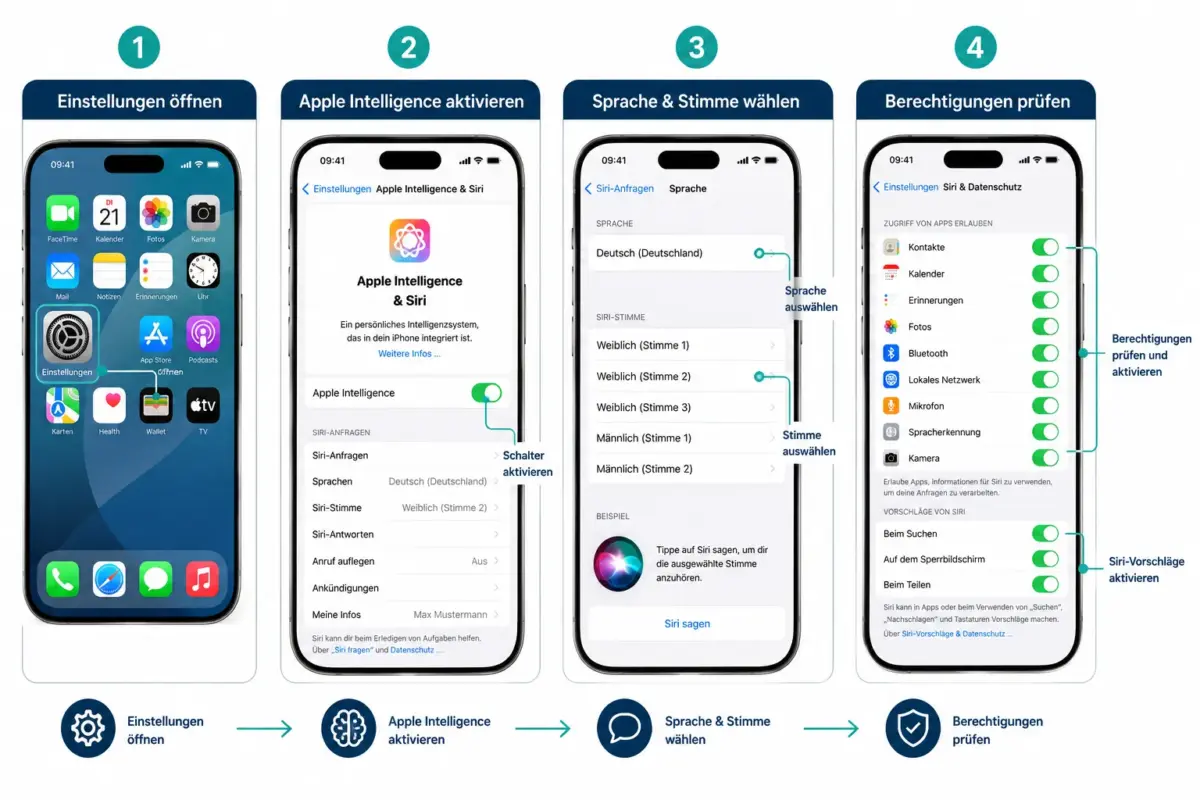 Siri auf dem iPhone verbessern: Einstellungen, Berechtigungen und Workflow-Tipps 1 Welche Einstellungen machen Siri schneller auf dem iPhone
