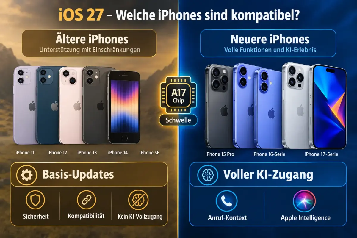 iOS 27 vs. iOS 26: Welche Funktionen zählen und welche iPhones upgraden sollten 2 Welche iPhones koennen iOS 27 ausfuehren?