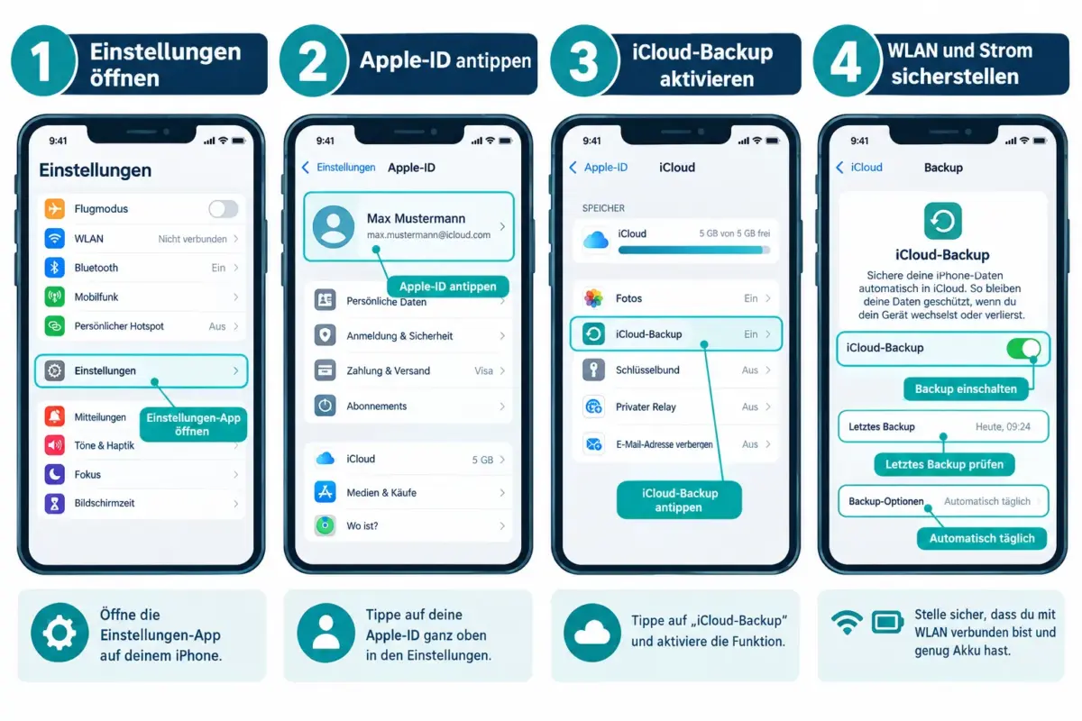 Wie aktiviere ich automatisches iCloud-Backup auf meinem iPhone?